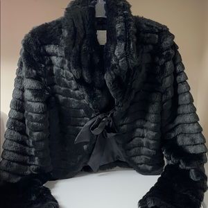 Black fur coat